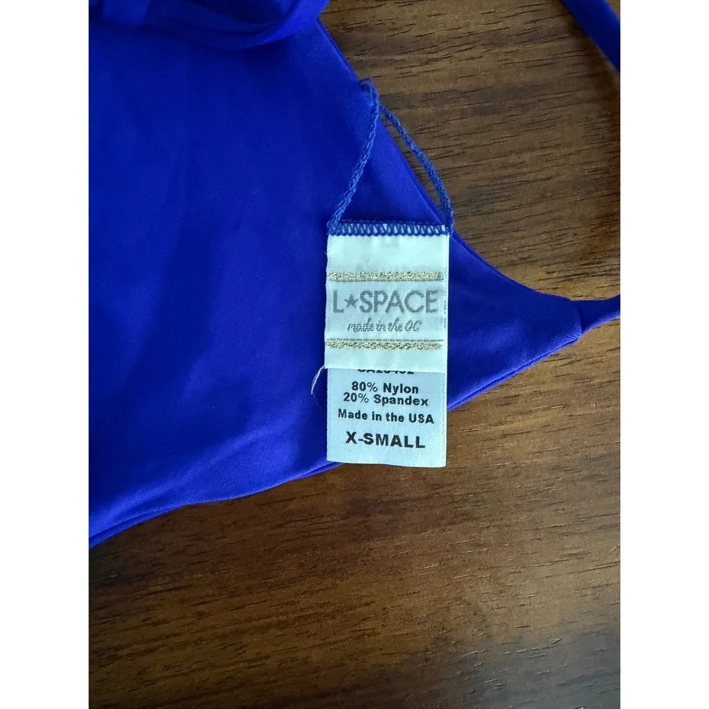L*Space Strappy Bikini Top‎ Blue Size XS